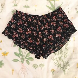 Forever 21 Floral Ruffled Shorts